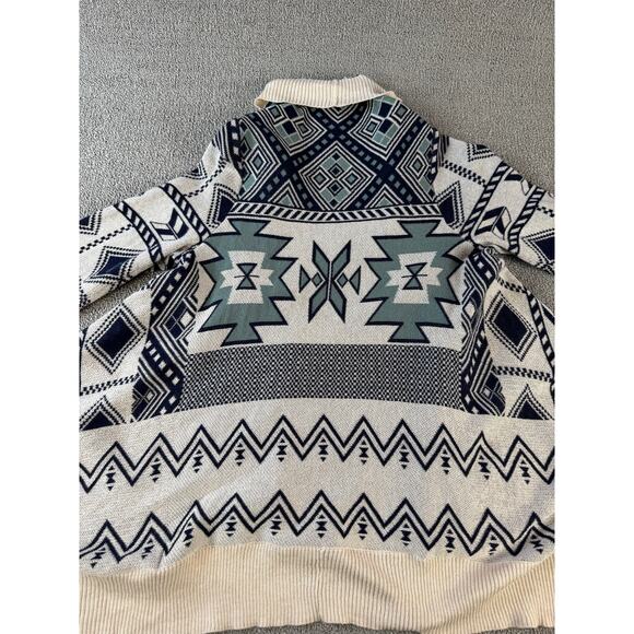 Pink Republic Cardigan Sweater Western Aztec Design Knit Open Waterfall Sz Large - Picture 5 of 10